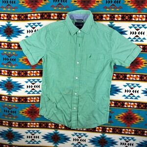 Nautica Green Checkered Short‎ Sleeve Button Up Shirt - Size M